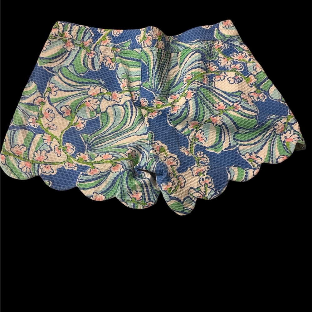 Lilly Pulitzer Blue, Green & Pink Scalloped Hem Shorts